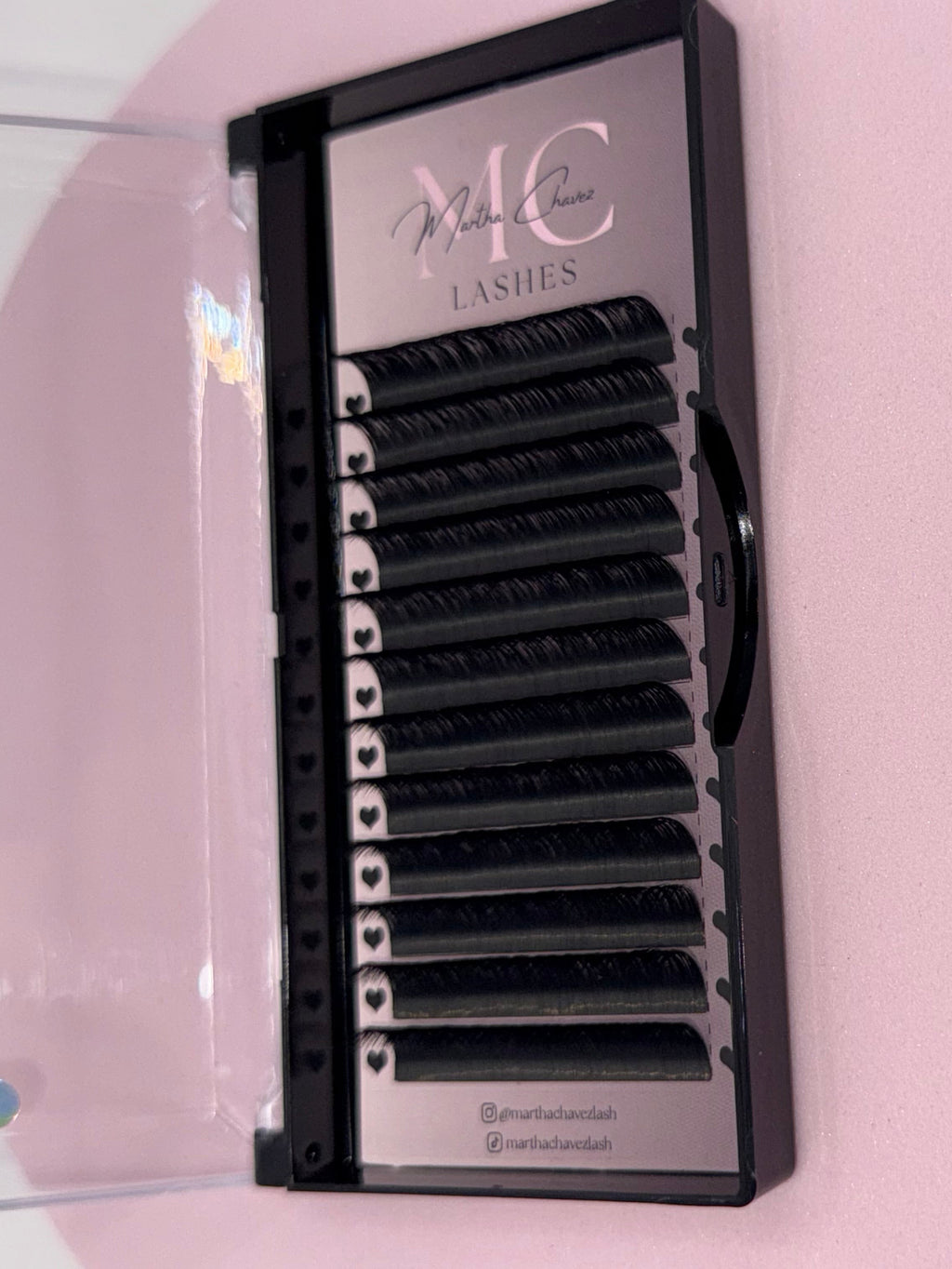 Pestañas de Seda de Cachemira negra matte C